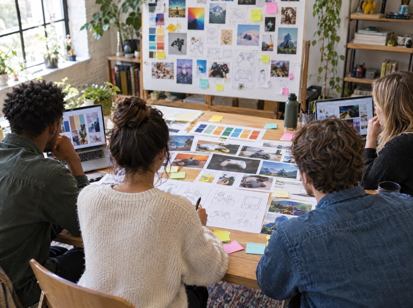 A marketing team planning a branded game