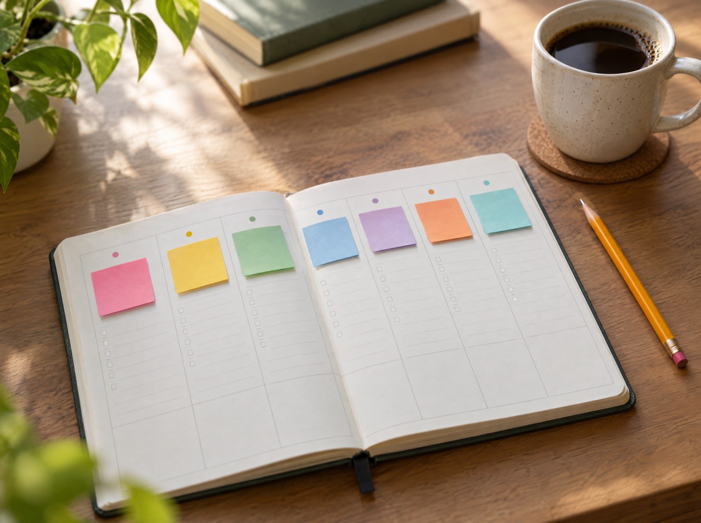 A week planned ahead, one note a day